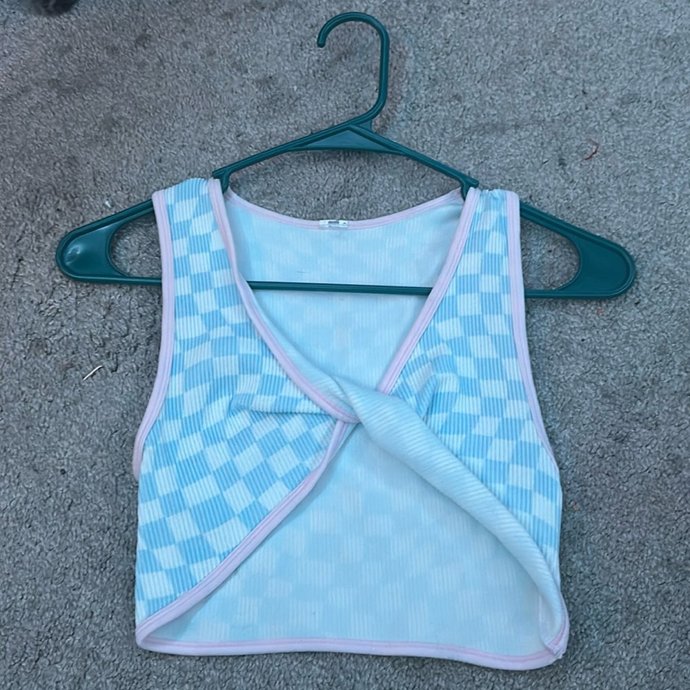 checkered crop top
